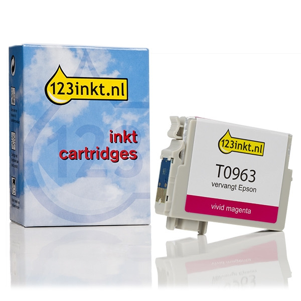 Epson T0963 inktcartridge vivid magenta (123inkt huismerk) C13T09634010C 023331 - 1