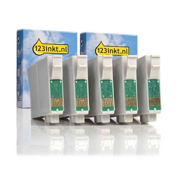 Epson T1285 multipack 2x zwart + 3 kleuren (123inkt huismerk)  160850 - 1