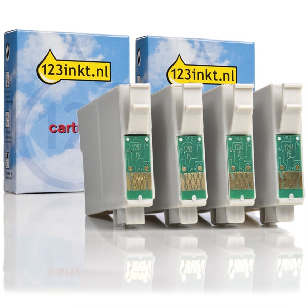 Epson T1295 multipack zwart + 3 kleuren hoge capaciteit (123inkt huismerk) C13T12954010C C13T12954012C 026300 - 1