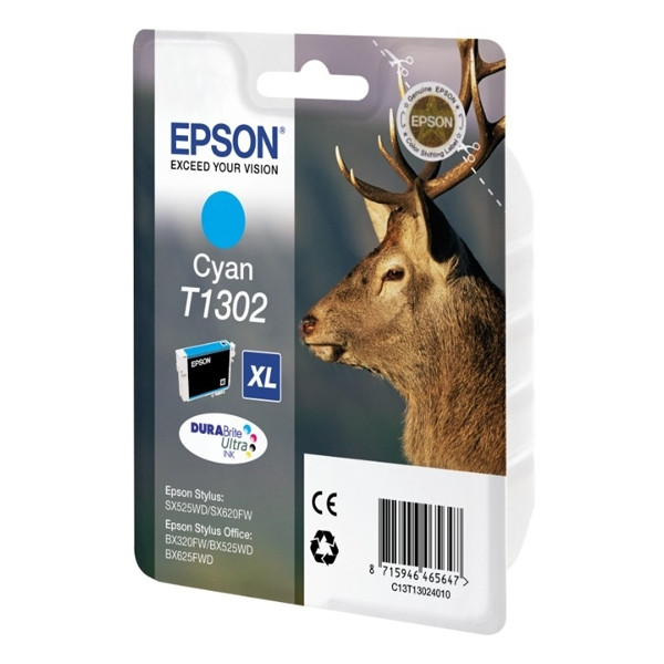 Epson T1302 inktcartridge cyaan extra hoge capaciteit (origineel) C13T13024010 C13T13024012 026305 - 1