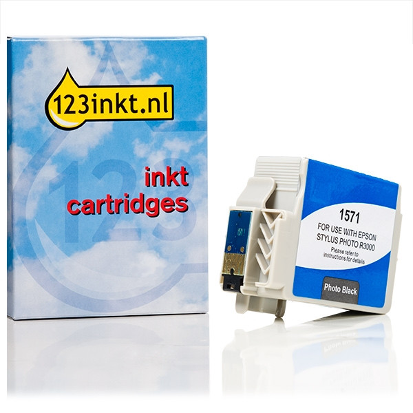 Epson T1571 inktcartridge foto zwart (123inkt huismerk) C13T15714010C 026355 - 1