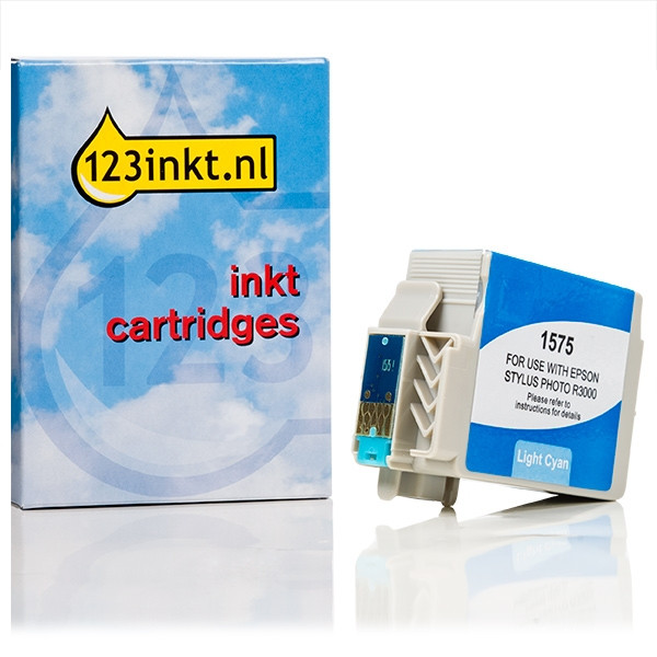 Epson T1575 inktcartridge licht cyaan (123inkt huismerk) C13T15754010C 026363 - 1