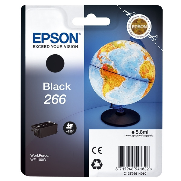 Epson T266 inktcartridge zwart (origineel) C13T26614010 026716 - 1