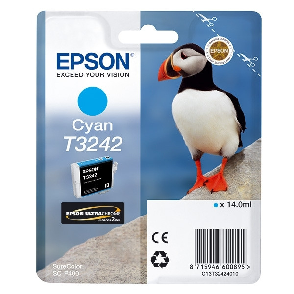 Epson T3242 inktcartridge cyaan (origineel) C13T32424010 026936 - 1