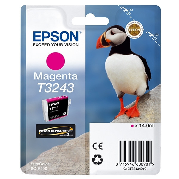 Epson T3243 inktcartridge magenta (origineel) C13T32434010 026938 - 1