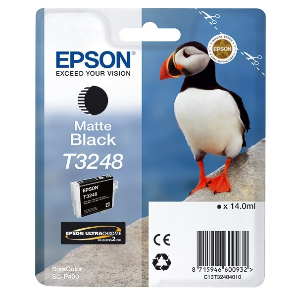 Epson T3248 inktcartridge mat zwart (origineel) C13T32484010 026944 - 1