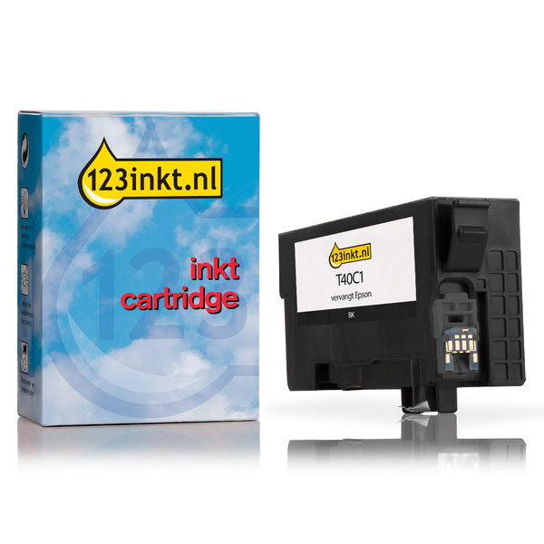 Epson T40C1 inktcartridge zwart (123inkt huismerk) C13T40C140C 083409 - 1