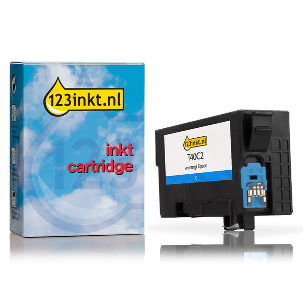 Epson T40C2 inktcartridge cyaan (123inkt huismerk) C13T40C240C 083411 - 1