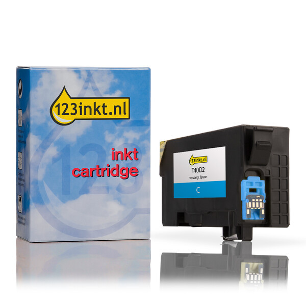 Epson T40D2 inktcartridge cyaan hoge capaciteit (123inkt huismerk) C13T40D240C 083419 - 1