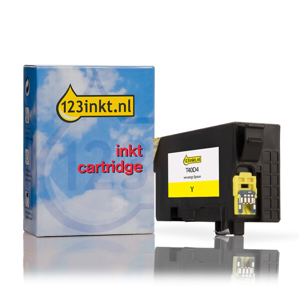 Epson T40D4 inktcartridge geel hoge capaciteit (123inkt huismerk) C13T40D440C 083423 - 1