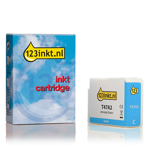 Epson T47A2 inktcartridge cyaan (123inkt huismerk)  C13T47A200C 083513 - 1