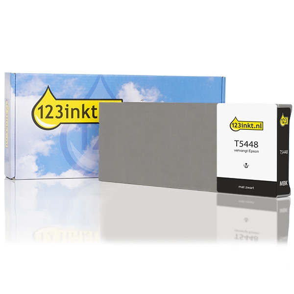 Epson T5448 inktcartridge mat zwart hoge capaciteit (123inkt huismerk) C13T544800C 025611 - 1