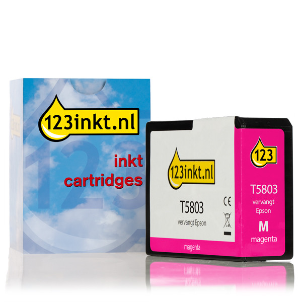 Epson T5803 inktcartridge magenta (123inkt huismerk) C13T580300C 025911 - 1