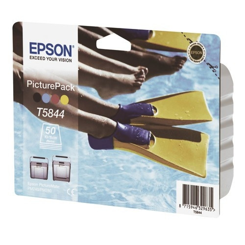 Epson T5844 PicturePack cartridge + 50 vel fotopapier (origineel) C13T58444010 022997 - 1