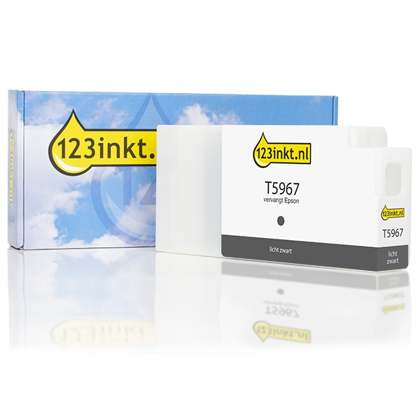 Epson T5967 inktcartridge licht zwart standaard capaciteit (123inkt huismerk) C13T596700C 026241 - 1