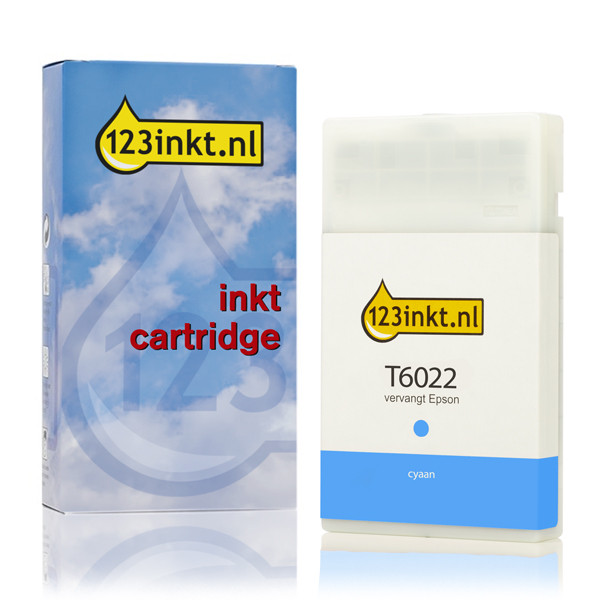 Epson T6022 inktcartridge cyaan standaard capaciteit (123inkt huismerk) C13T602200C 026021 - 1
