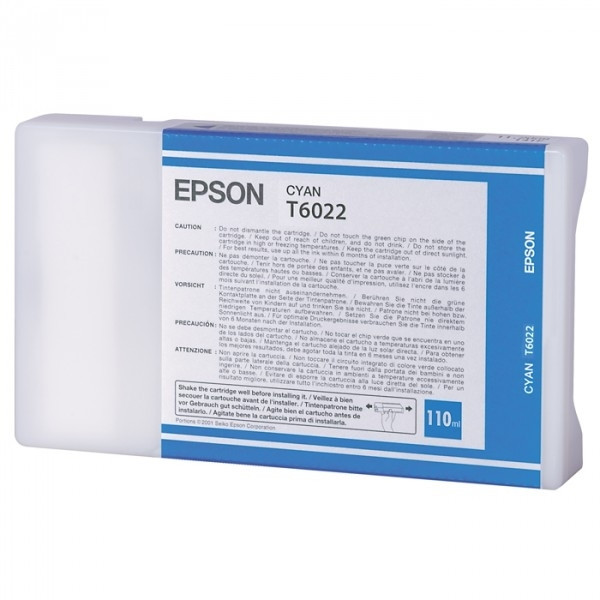 Epson T6022 inktcartridge cyaan standaard capaciteit (origineel) C13T602200 026020 - 1