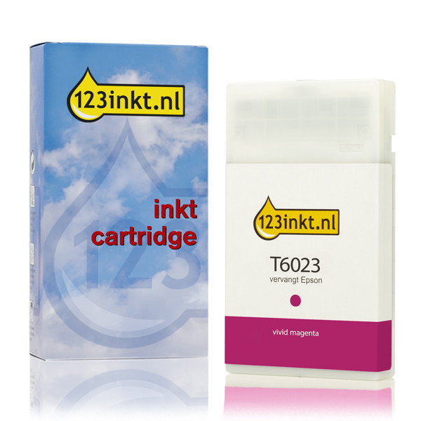 Epson T6023 inktcartridge vivid magenta standaard capaciteit (123inkt huismerk) C13T602300C 026023 - 1