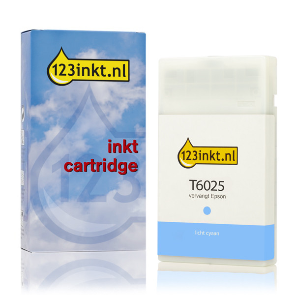 Epson T6025 inktcartridge licht cyaan standaard capaciteit (123inkt huismerk) C13T602500C 026027 - 1