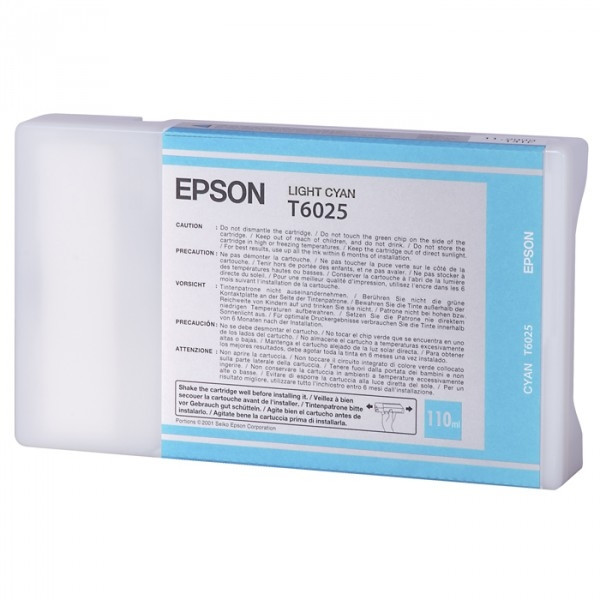 Epson T6025 inktcartridge licht cyaan standaard capaciteit (origineel) C13T602500 905248 - 1