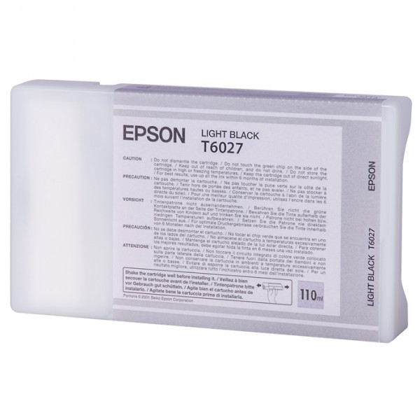 Epson T6027 inktcartridge licht zwart standaard capaciteit (origineel) C13T602700 026030 - 1