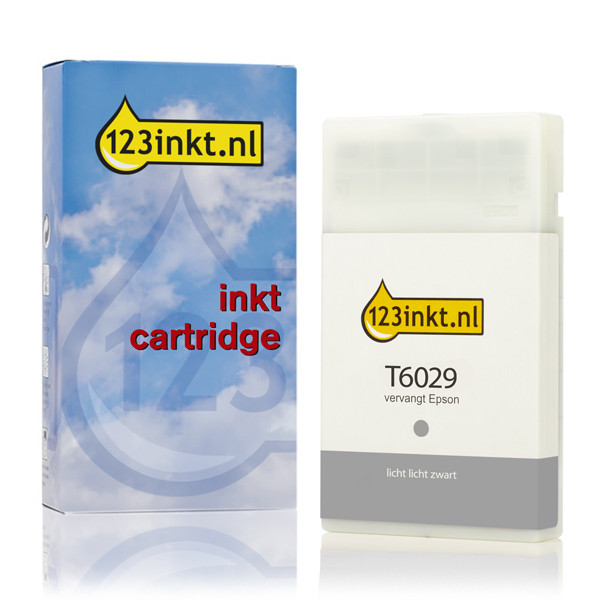Epson T6029 inktcartridge licht licht zwart standaard capaciteit (123inkt huismerk) C13T602900C 026033 - 1