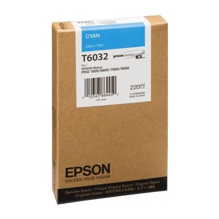 Epson T6032 inktcartridge cyaan hoge capaciteit (origineel) C13T603200 026036 - 1