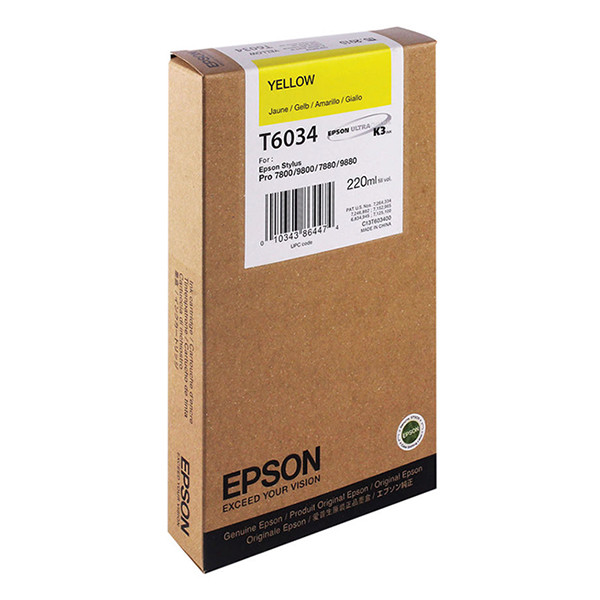 Epson T6034 inktcartridge geel hoge capaciteit (origineel) C13T603400 026040 - 1