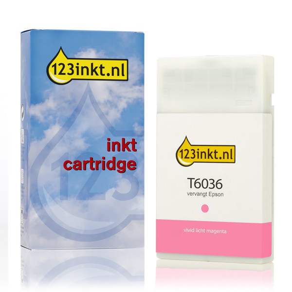 Epson T6036 inktcartridge vivid licht magenta hoge capaciteit (123inkt huismerk) C13T603600C 026045 - 1