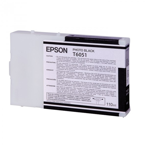 Epson T6051 inktcartridge foto zwart standaard capaciteit (origineel) C13T605100 026050 - 1