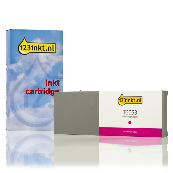 Epson T6053 inktcartridge vivid magenta standaard capaciteit (123inkt huismerk) C13T605300C 026055 - 1