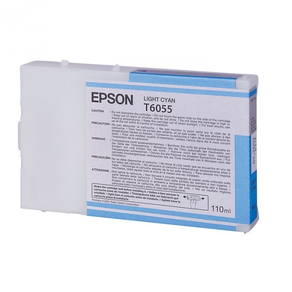 Epson T6055 inktcartridge licht cyaan standaard capaciteit (origineel) C13T605500 026058 - 1