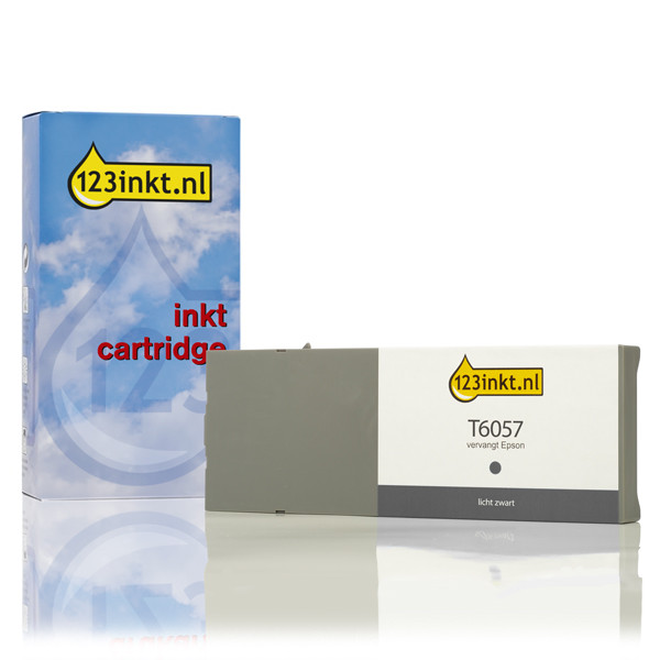 Epson T6057 inktcartridge licht zwart standaard capaciteit (123inkt huismerk) C13T605700C 026063 - 1