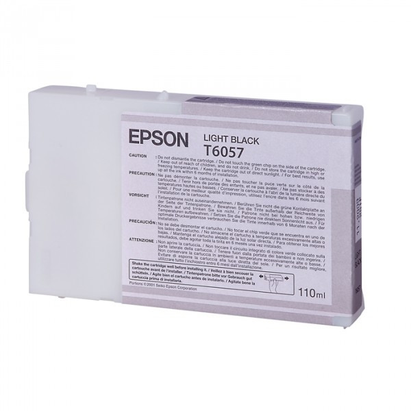 Epson T6057 inktcartridge licht zwart standaard capaciteit (origineel) C13T605700 026062 - 1