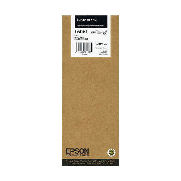 Epson T6061 inktcartridge foto zwart hoge capaciteit (origineel) C13T606100 026066 - 1