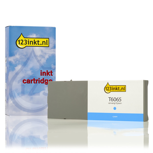 Epson T6065 inktcartridge licht cyaan hoge capaciteit (123inkt huismerk) C13T606500C 026075 - 1