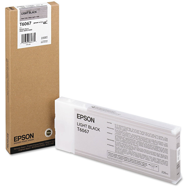 Epson T6067 inktcartridge licht zwart hoge capaciteit (origineel) C13T606700 026078 - 1