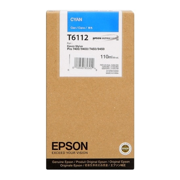 Epson T6112 inktcartridge cyaan standaard capaciteit (origineel) C13T611200 026082 - 1