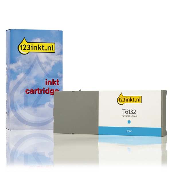 Epson T6132 inktcartridge cyaan standaard capaciteit (123inkt huismerk) C13T613200C 026099 - 1