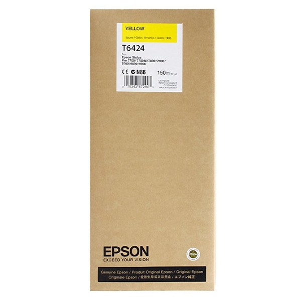 Epson T6424 inktcartridge geel (origineel) C13T642400 026344 - 1
