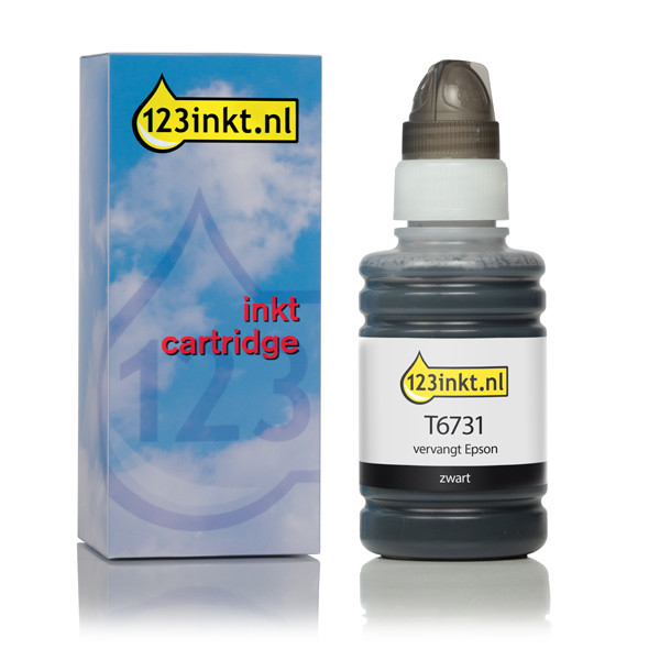 Epson T6731 inktfles zwart (123inkt huismerk) C13T67314AC 026817 - 1