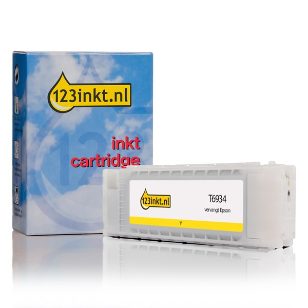 Epson T6934 inktcartridge geel hoge capaciteit (123inkt huismerk) C13T693400C 026559 - 1