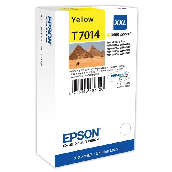 Epson T7014 inktcartridge geel extra hoge capaciteit (origineel) C13T70144010 026409 - 1
