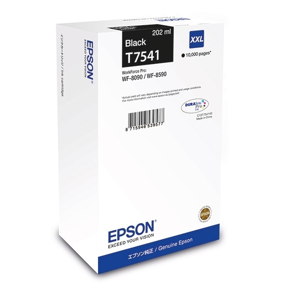 Epson T7541 inktcartridge zwart extra hoge capaciteit (origineel) C13T754140 026924 - 1