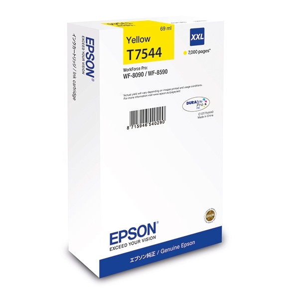 Epson T7544 inktcartridge geel extra hoge capaciteit (origineel) C13T754440 904557 - 1