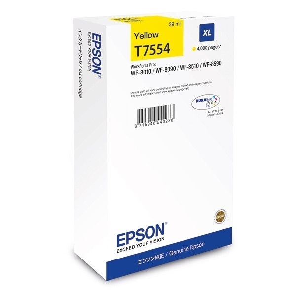 Epson T7554 inktcartridge geel hoge capaciteit (origineel) 026686 - 1