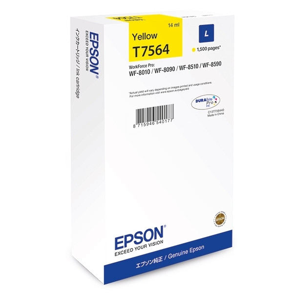 Epson T7564 inktcartridge geel (origineel) C13T756440 026678 - 1