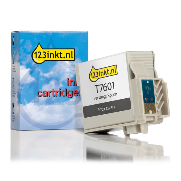 Epson T7601 inktcartridge foto zwart (123inkt huismerk) C13T76014010C 026723 - 1