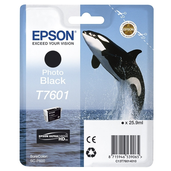 Epson T7601 inktcartridge foto zwart (origineel) C13T76014010 026722 - 1