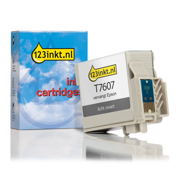 Epson T7607 inktcartridge licht zwart (123inkt huismerk) C13T76074010C 026735 - 1